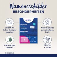 AVERY Namensschild mit Kombiklemme, 90 x 54 mm