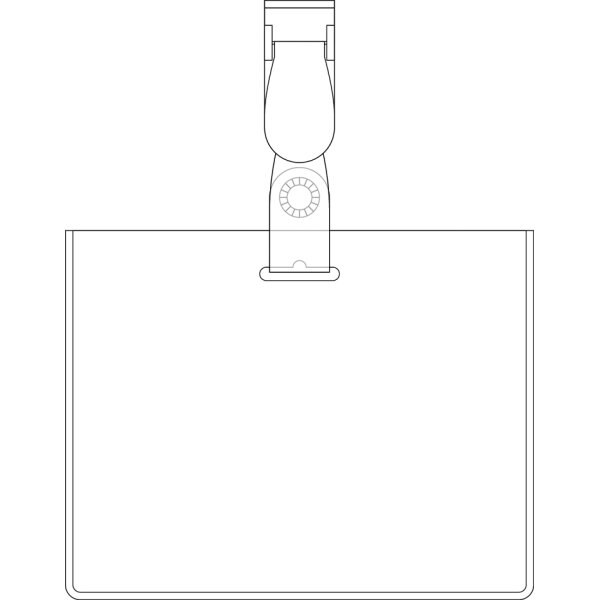 pavo Porte-badge, ferm&eacute; en haut, avec clip, 60 x 90 mm