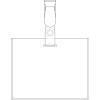 pavo Namensschild, oben geschlossen, mit Clip, 60 x 90 mm