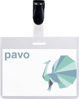 pavo Porte-badge, fermé en haut, avec clip, 60 x...