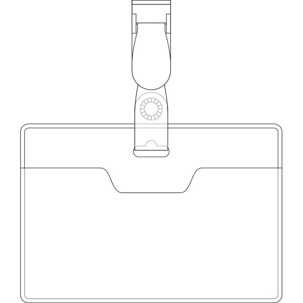pavo Porte-badge, avec clip, 60 x 90 mm, transparent