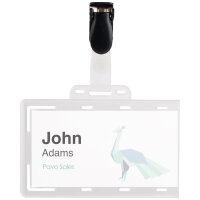 pavo Namensschild, mit Clip, 60 x 90 mm, transparent