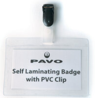 pavo Laminier-Namensschild, mit Clip, 54 x 90 mm