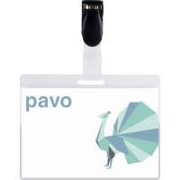 pavo Laminier-Namensschild, mit Clip, 54 x 90 mm