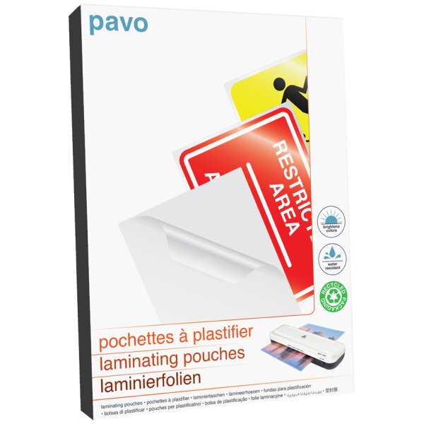 pavo Laminierfolientasche, DIN A3, gl&auml;nzend, 250 mic