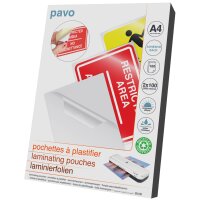 pavo Laminierfolientasche, DIN A4, selbstklebend, 200 mic