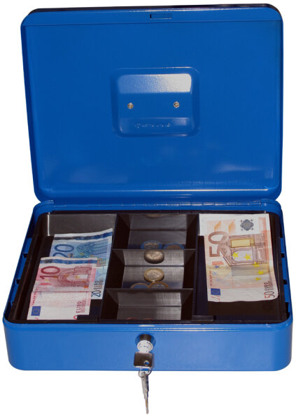 PAVO Caisse à monnaie 30 cm, 2 compartiments, ouverture auto +