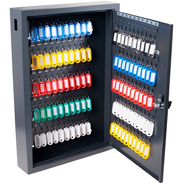 pavo Armoire à clés Deluxe, pour 100 clés, gris foncé