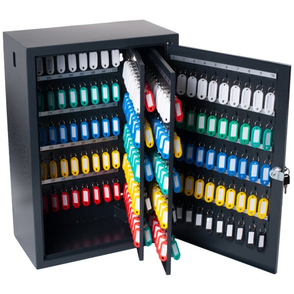 pavo Armoire à clés Deluxe, pour 100 clés, gris foncé