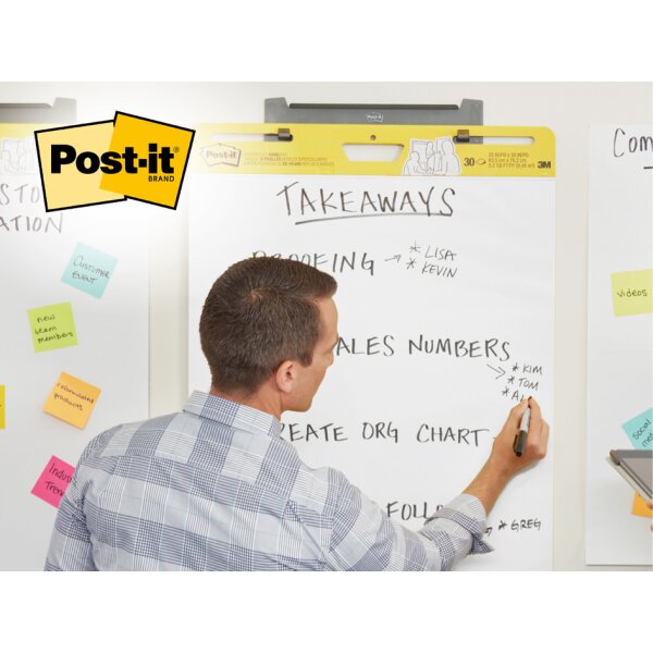 Post-it Bloc de conf&eacute;rence Wall Pad, 508 x 584 mm, blanc