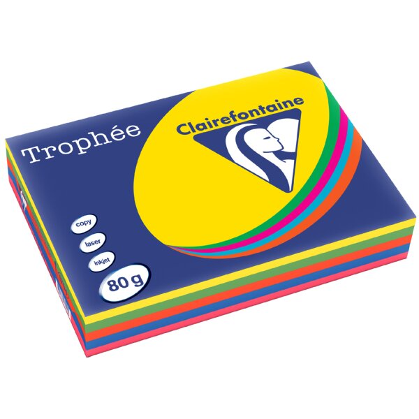 Clairefontaine Multifunktionspapier Troph&eacute;e, A4, sortiert