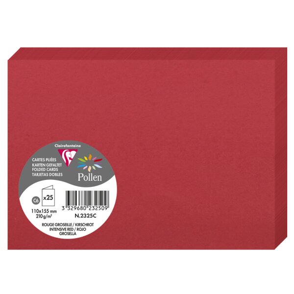 Pollen by Clairefontaine Carte double C6, gris koala