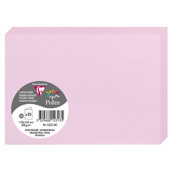 Pollen by Clairefontaine Carte double C6, gris perle