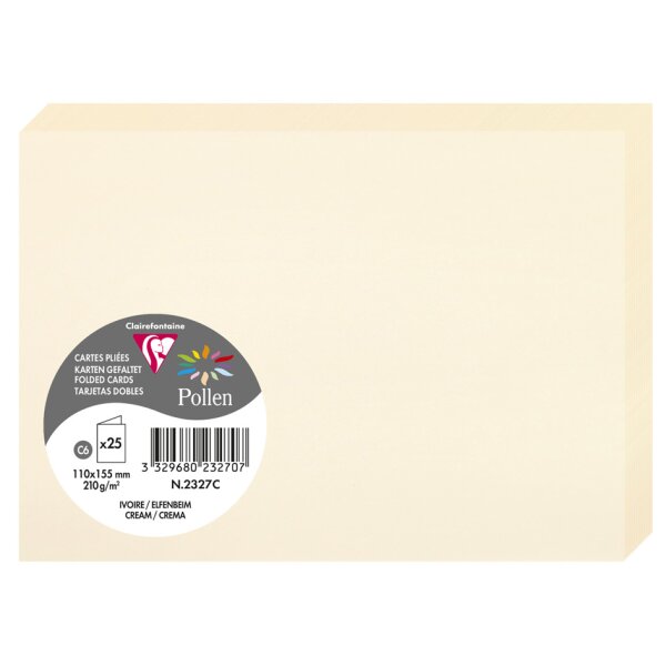 Pollen by Clairefontaine Carte double C6, gris perle