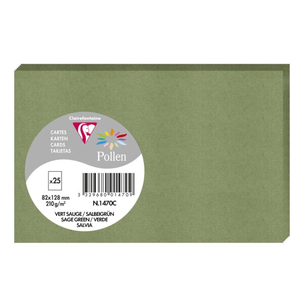 Pollen by Clairefontaine Carte 82 x 128 mm, gris perle