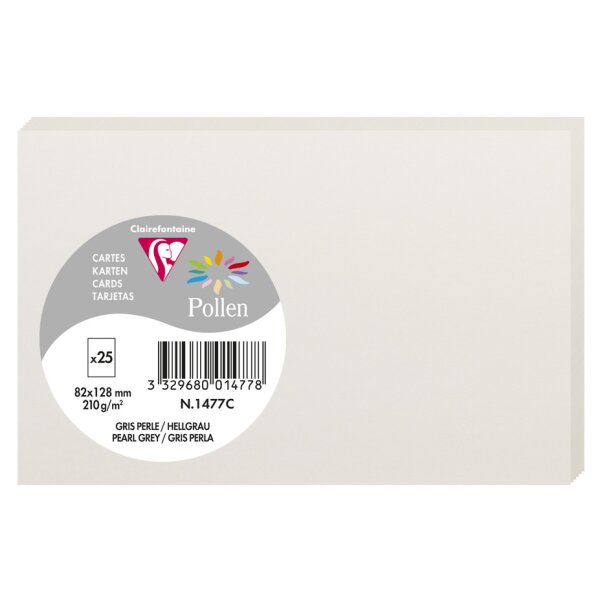 Pollen by Clairefontaine Carte 82 x 128 mm, gris perle
