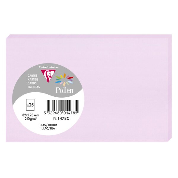 Pollen by Clairefontaine Carte 82 x 128 mm, gris perle