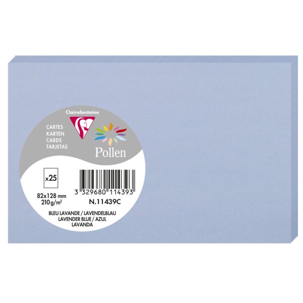 Pollen by Clairefontaine Carte 82 x 128 mm, gris perle