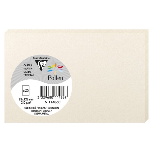 Pollen by Clairefontaine Carte 82 x 128 mm, gris perle