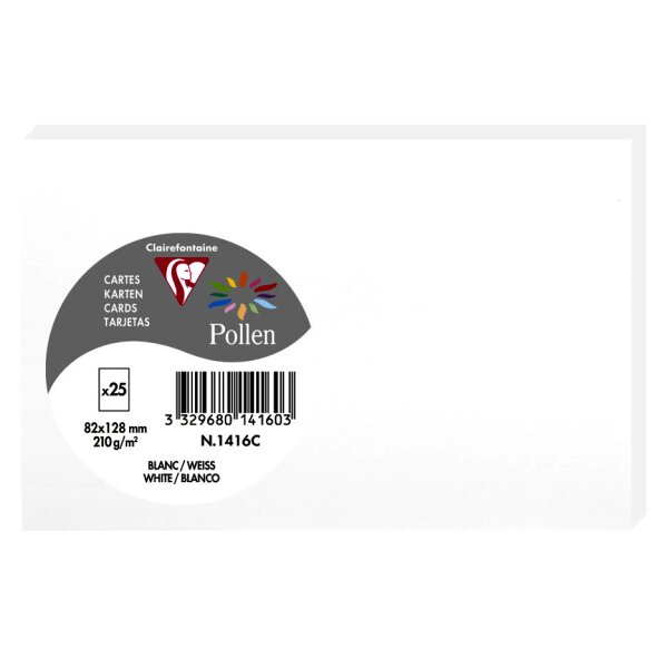 Pollen by Clairefontaine Carte 82 x 128 mm, gris perle
