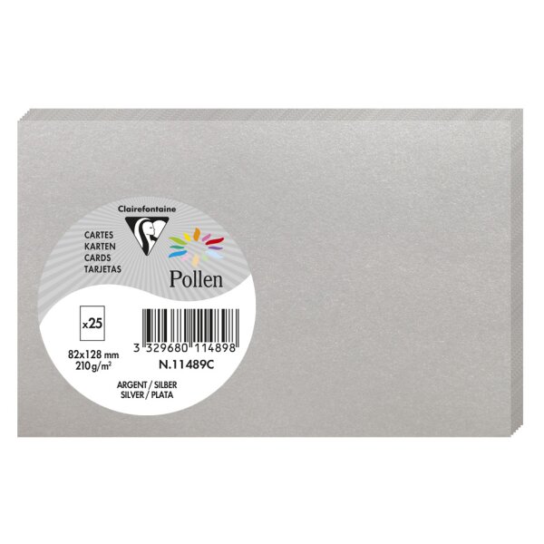 Pollen by Clairefontaine Carte 82 x 128 mm, gris perle