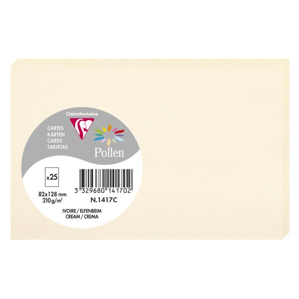 Pollen by Clairefontaine Carte 82 x 128 mm, gris perle