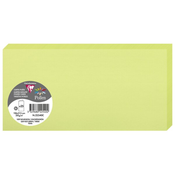 Pollen by Clairefontaine Carte double DL, vert bourgeon