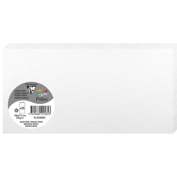 Pollen by Clairefontaine Carte double DL, blanc iris&eacute;