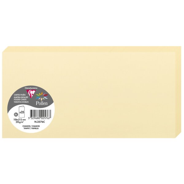Pollen by Clairefontaine Carte double DL, cl&eacute;mentine