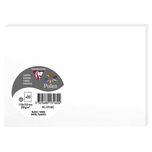 Pollen by Clairefontaine Carte C6, blanc