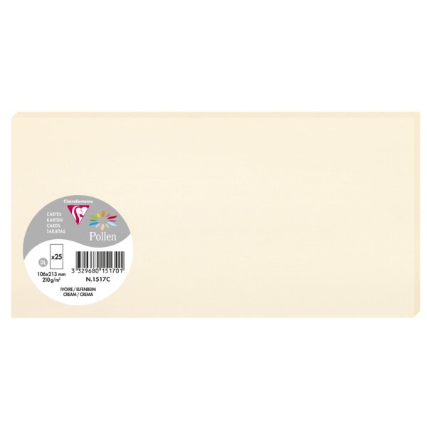 Pollen by Clairefontaine Carte DL, gris perle