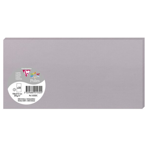 Pollen by Clairefontaine Carte DL, gris perle