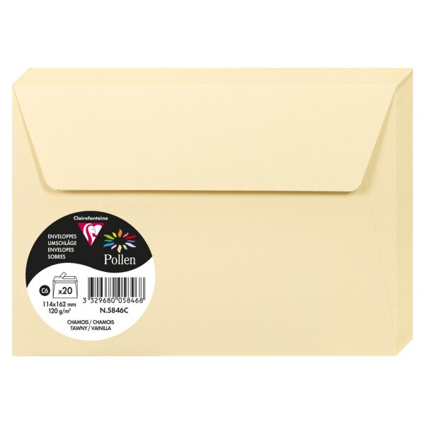 Pollen by Clairefontaine Enveloppes C6, rouge groseille