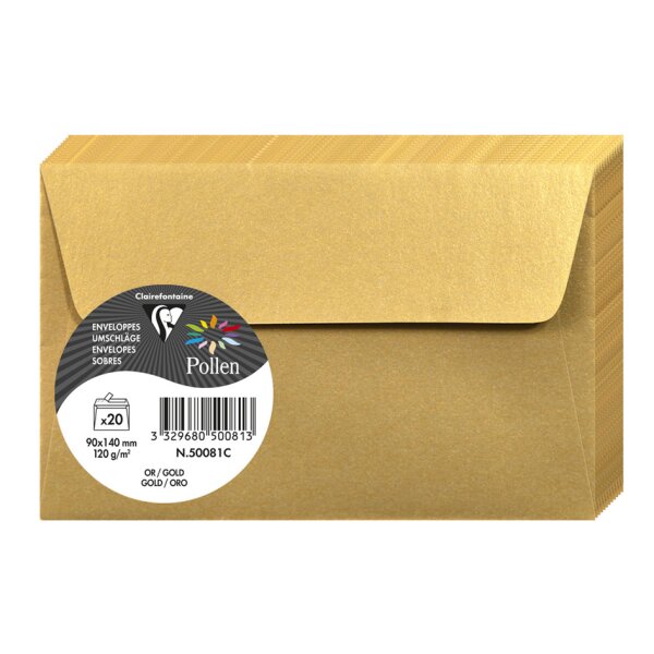Pollen by Clairefontaine Enveloppes 90 x 140 mm, fuchsia