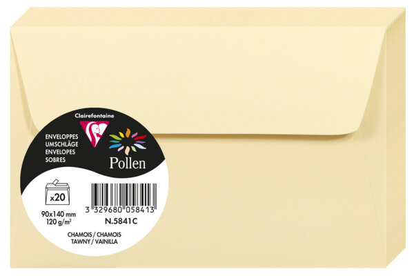 Pollen by Clairefontaine Enveloppes 90 x 140 mm, chamois