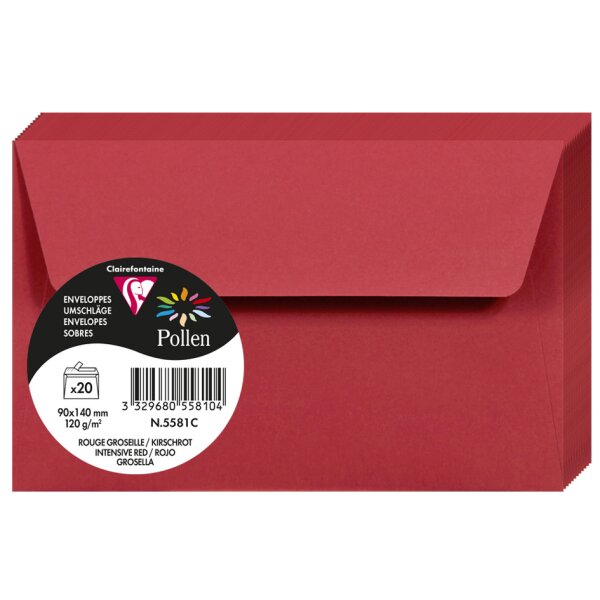 Pollen by Clairefontaine Enveloppes 90 x 140 mm, gris perle