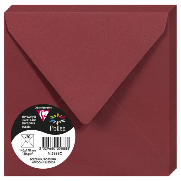 Pollen by Clairefontaine Enveloppes 140 mm, rose dragée