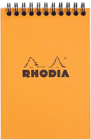 RHODIA Bloc spiralé, format A6, quadrillé 5x5, orange