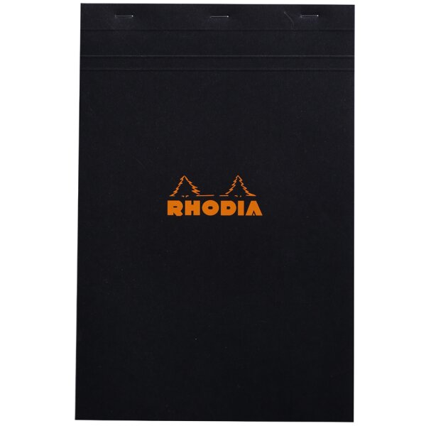 RHODIA Notizblock No. 19, DIN A4+, kariert, schwarz