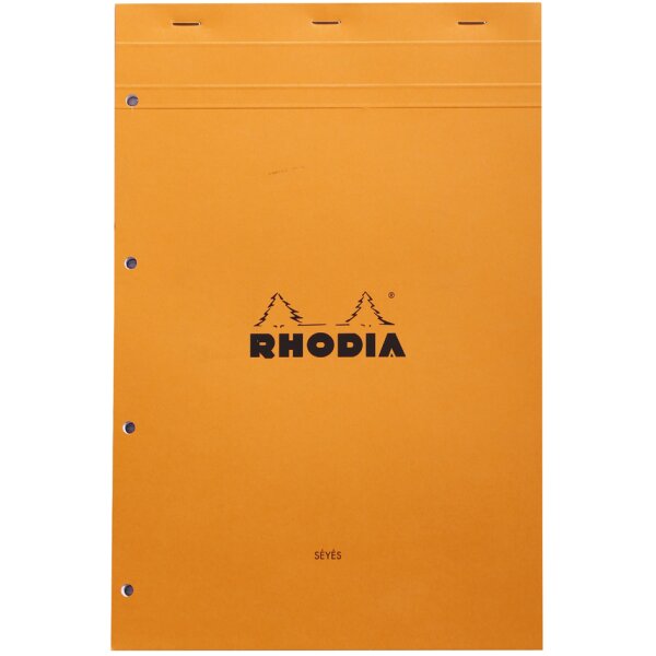 RHODIA Bloc agrafé No. 20, format A4+, Seyès, orange