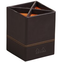 RHODIA Pot à crayons, en similicuir, noir