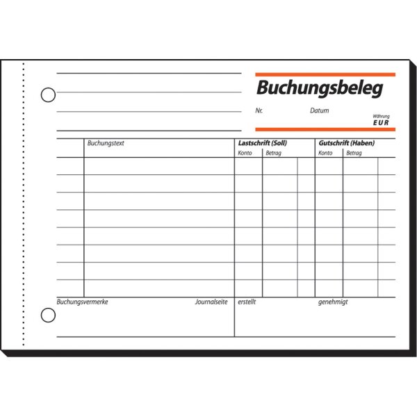 sigel Formularbuch "Buchungsbeleg", A6 quer, 50 Blatt
