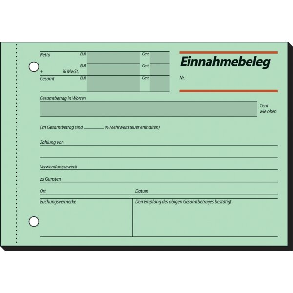 sigel Formularbuch "Ausgabe- Einnahmebeleg", A6 quer, SD