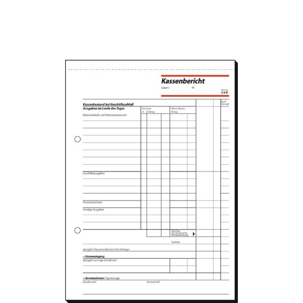 sigel Formularbuch Kassenbericht/Bestandsrechnung, A5