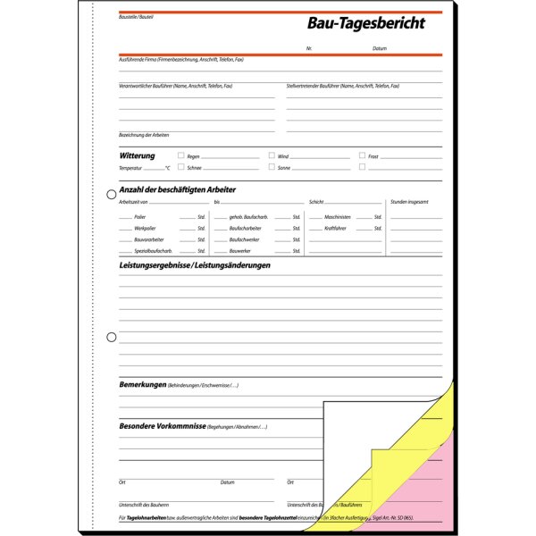 sigel Formularbuch "Rapport Wochenbericht", A5 quer