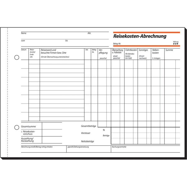 sigel Formularbuch Reisekostenabrechnung, A4, 50 Blatt