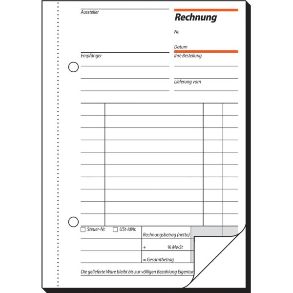 sigel Formularbuch Rechnung, fortlaufende Nummerierung