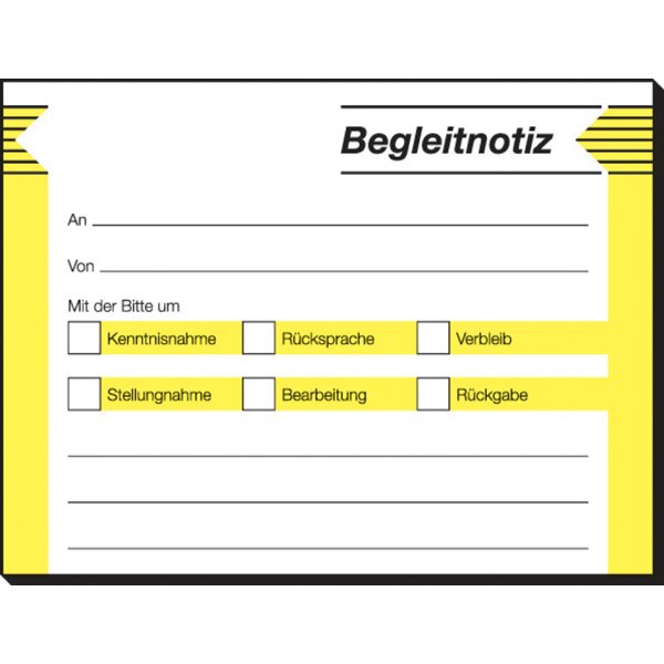 sigel Haftformular "Begleitnotiz", 100 x 75 mm, 50 Blatt