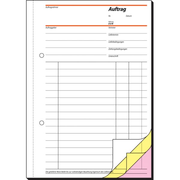 sigel Formularbuch "Auftrag", A4, 2 x 40 Blatt, SD