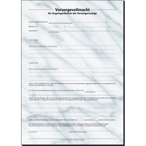 sigel Vordruck-Set "Patientenverfügung", DIN A4, 8 Blatt
